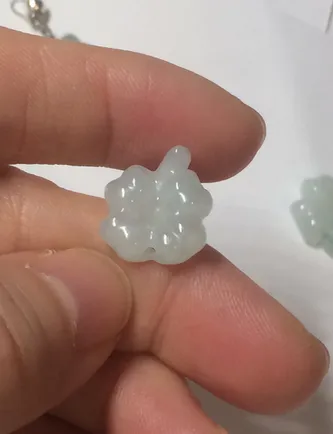 100% natural type A legit green/yellow four-leaf clover jadeite jade pendants BG46