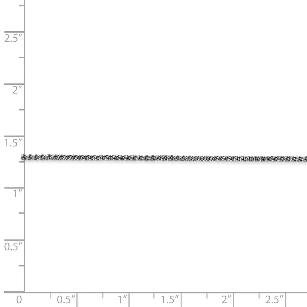 1.2mm, 14k White Gold, Diamond Cut Solid Spiga Chain Anklet