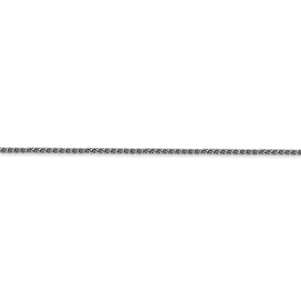 1.2mm, 14k White Gold, Diamond Cut Solid Spiga Chain Anklet