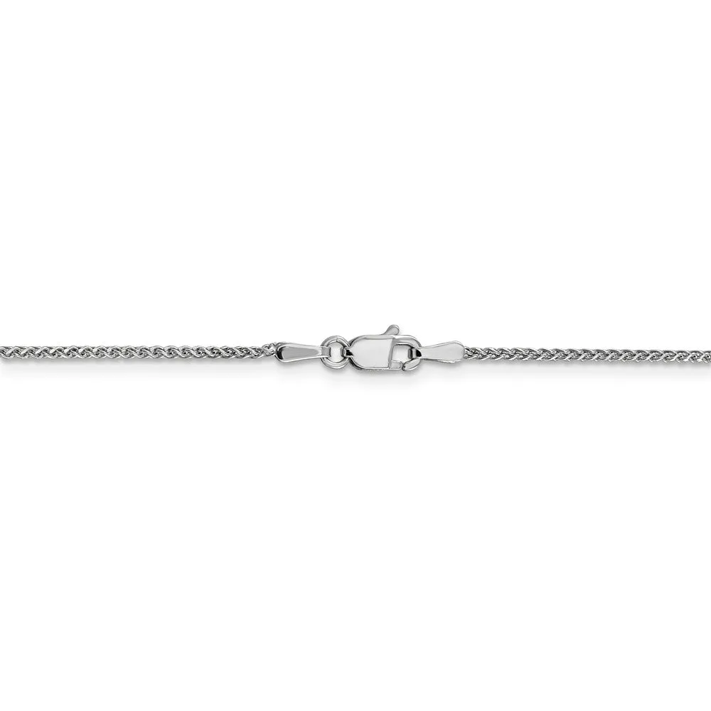 1.2mm, 14k White Gold, Diamond Cut Solid Spiga Chain Anklet