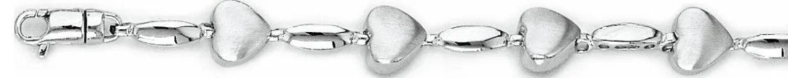 7.5mm Heart Link Bracelet