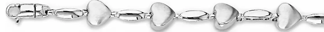 7.5mm Heart Link Bracelet