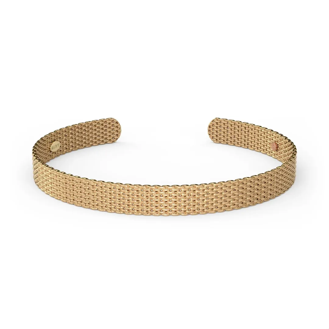 &Livy Metalystic Mesh Cuff Bangle - Platinum Gold