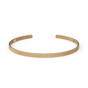 &Livy Metalystic Mesh Cuff Bangle - Platinum Gold