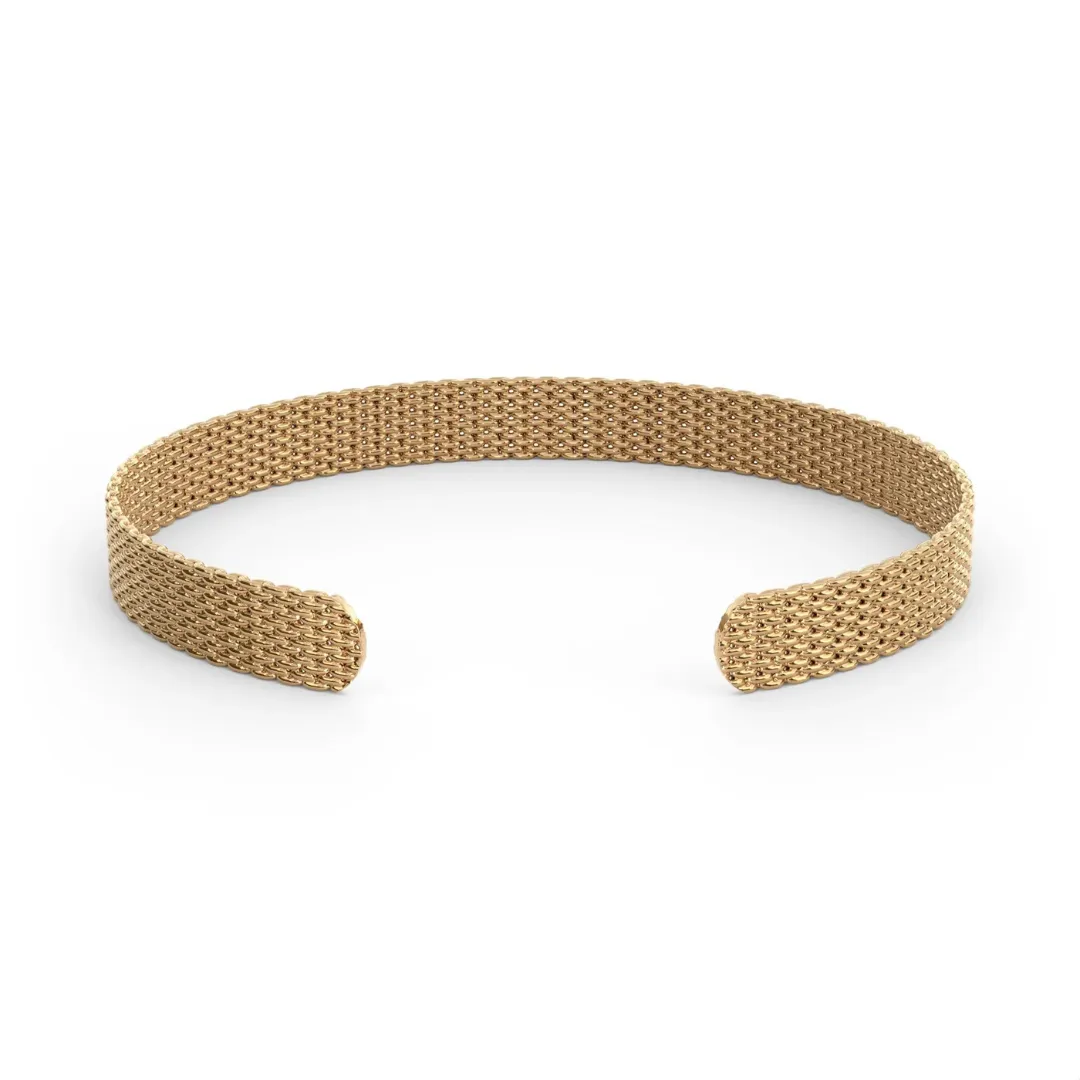 &Livy Metalystic Mesh Cuff Bangle - Platinum Gold