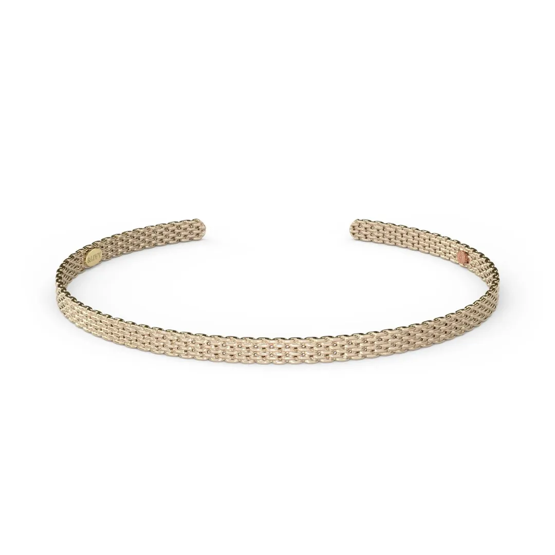 &Livy Metalystic Mesh Cuff Bangle - Platinum Silver
