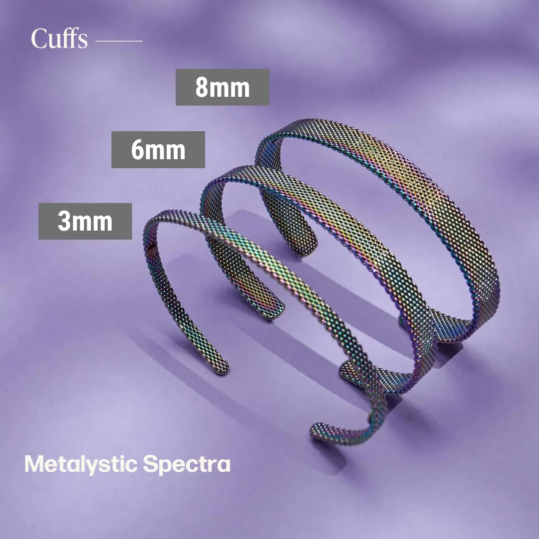 &Livy Metalystic Mesh Cuff Bangle - Platinum Silver