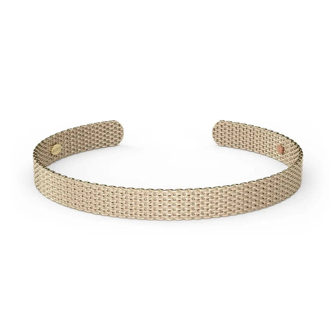 &Livy Metalystic Mesh Cuff Bangle - Platinum Silver