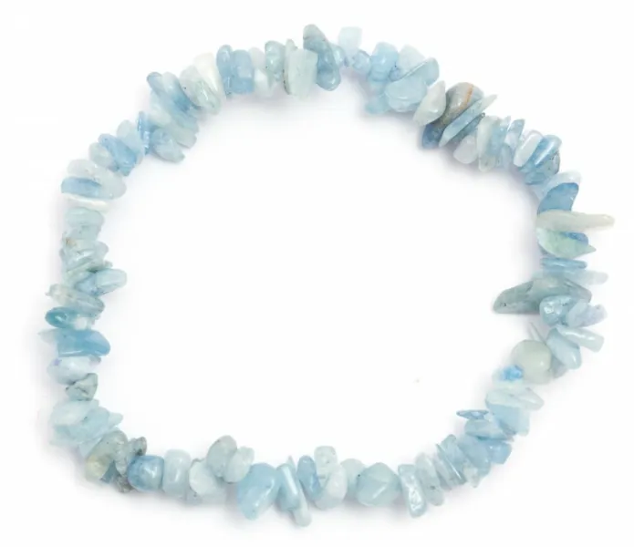 Aquamarine Crystal Chip Bracelet