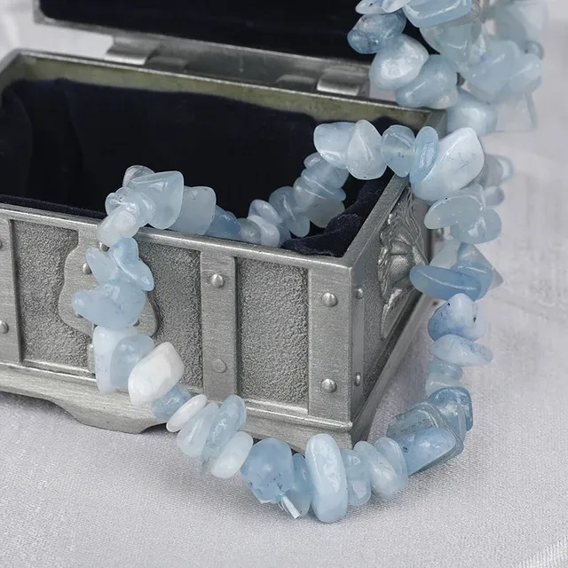 Aquamarine Crystal Chip Bracelet