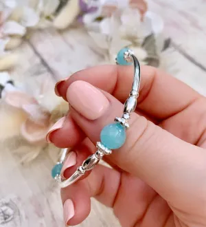 Aquamarine Noodle Bangle