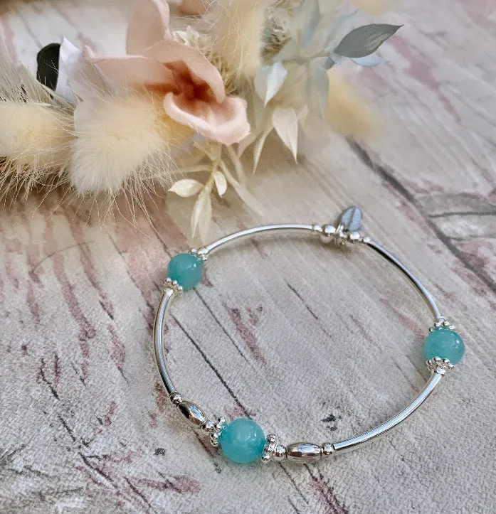 Aquamarine Noodle Bangle