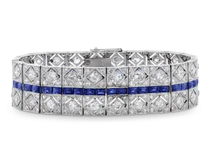 Art Deco Diamond and Sapphire Bracelet