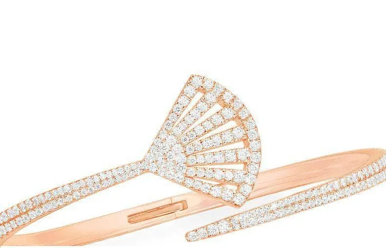 Created Diamond Scalloped Opening Bracelet