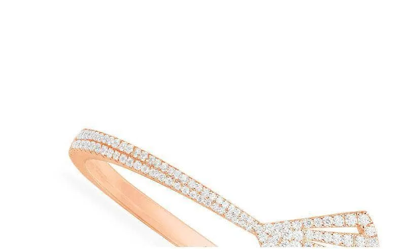 Created Diamond Scalloped Opening Bracelet