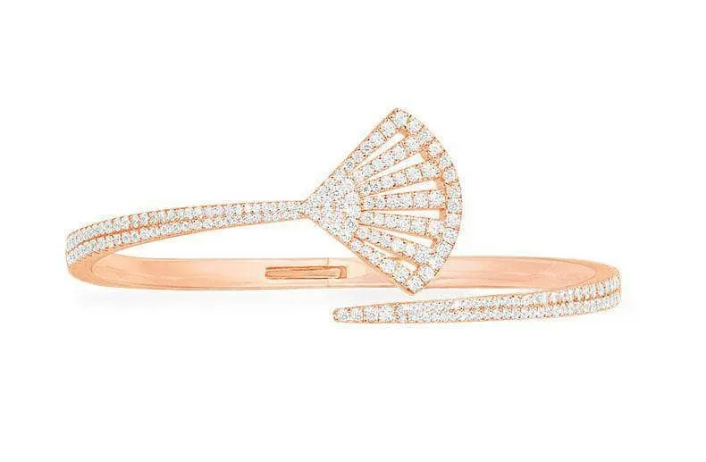 Created Diamond Scalloped Opening Bracelet