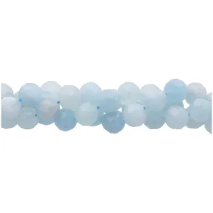 Dakota Stones Gemstone Beads, Aquamarine Grade A, Faceted Round 8mm (16 Inch Strand)