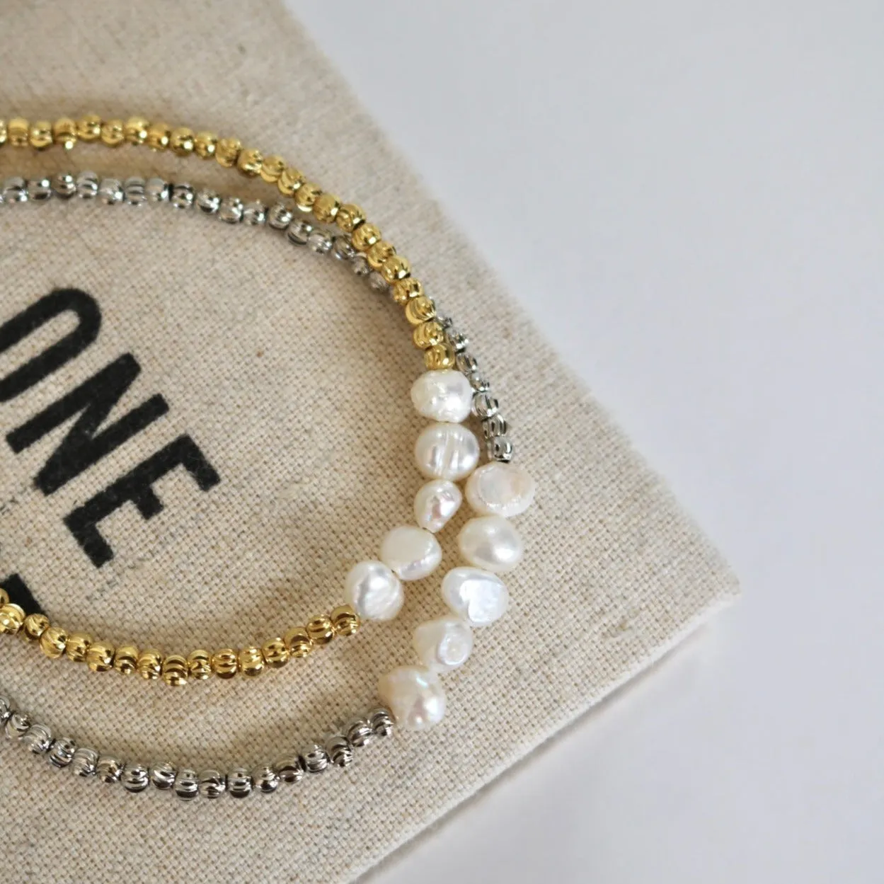 ELISE PEARL BEADED BRACELET IN PLATINUM