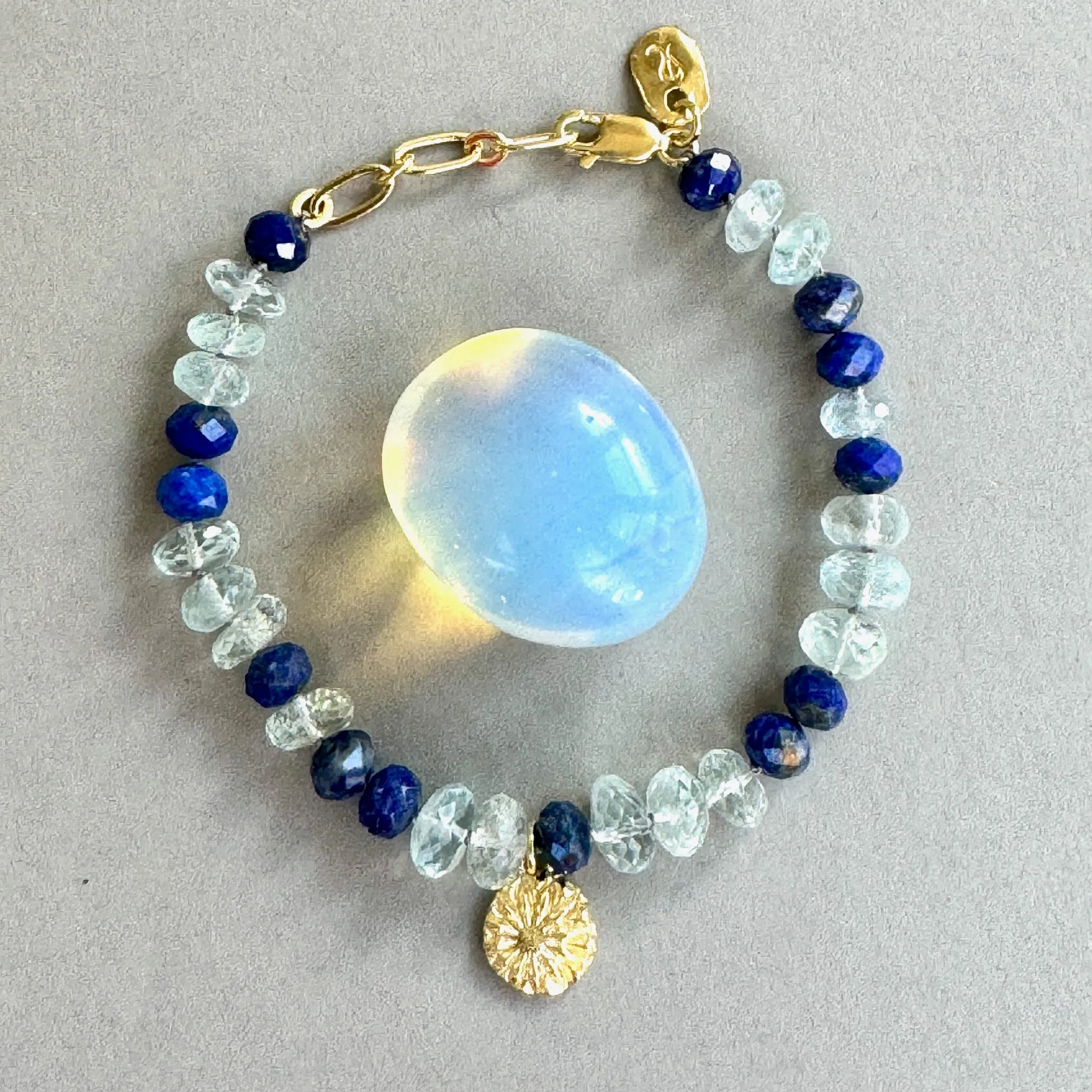 Flower of the Universe Lapis & Aquamarine Bracelet