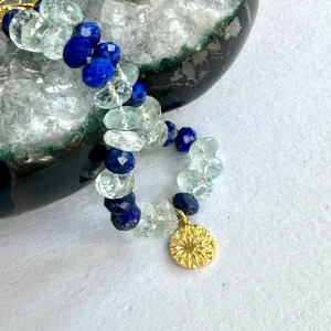 Flower of the Universe Lapis & Aquamarine Bracelet