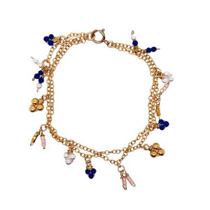 Gold Lapis Lazuli Charm Bracelet