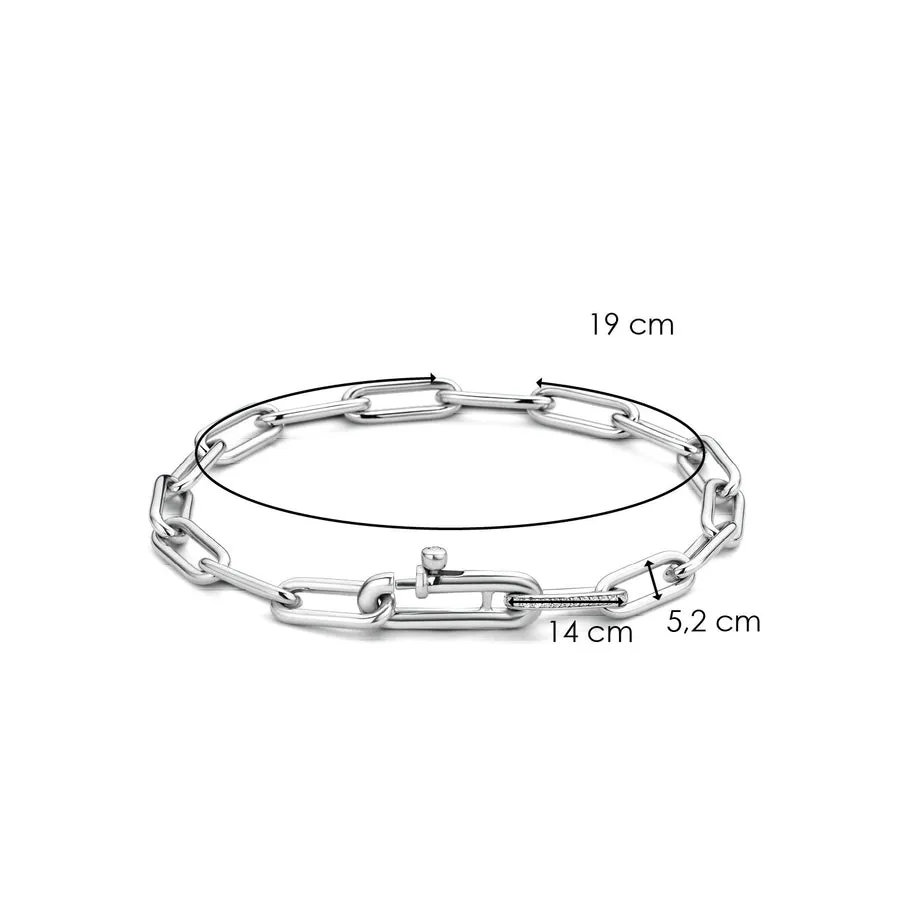 Interlocking Links Bracelet Set with Cosmic Jewellery Roll - Silver - 4589ZI