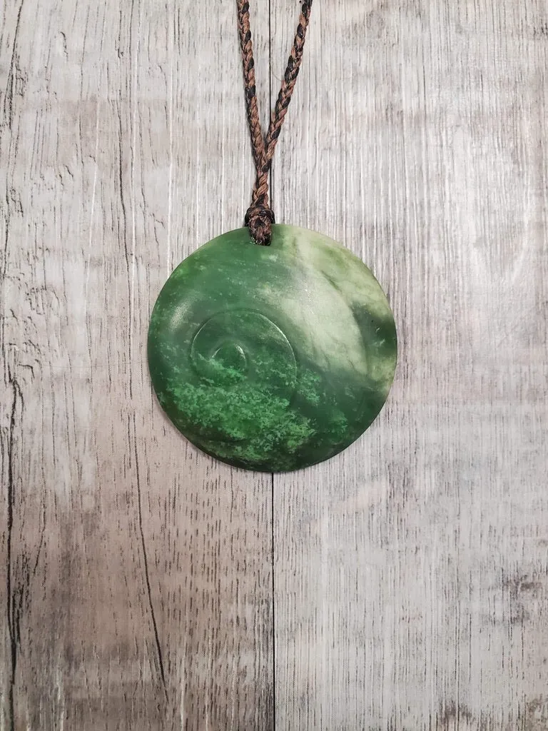 Jade Circle with Shallow Spiral Carving