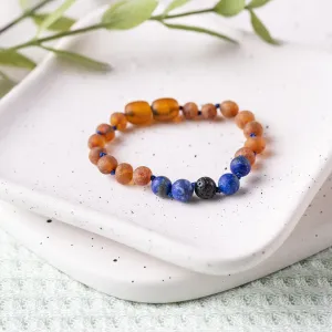Kids | Lapis Lazuli   Raw Cognac Aromatherapy Bracelet