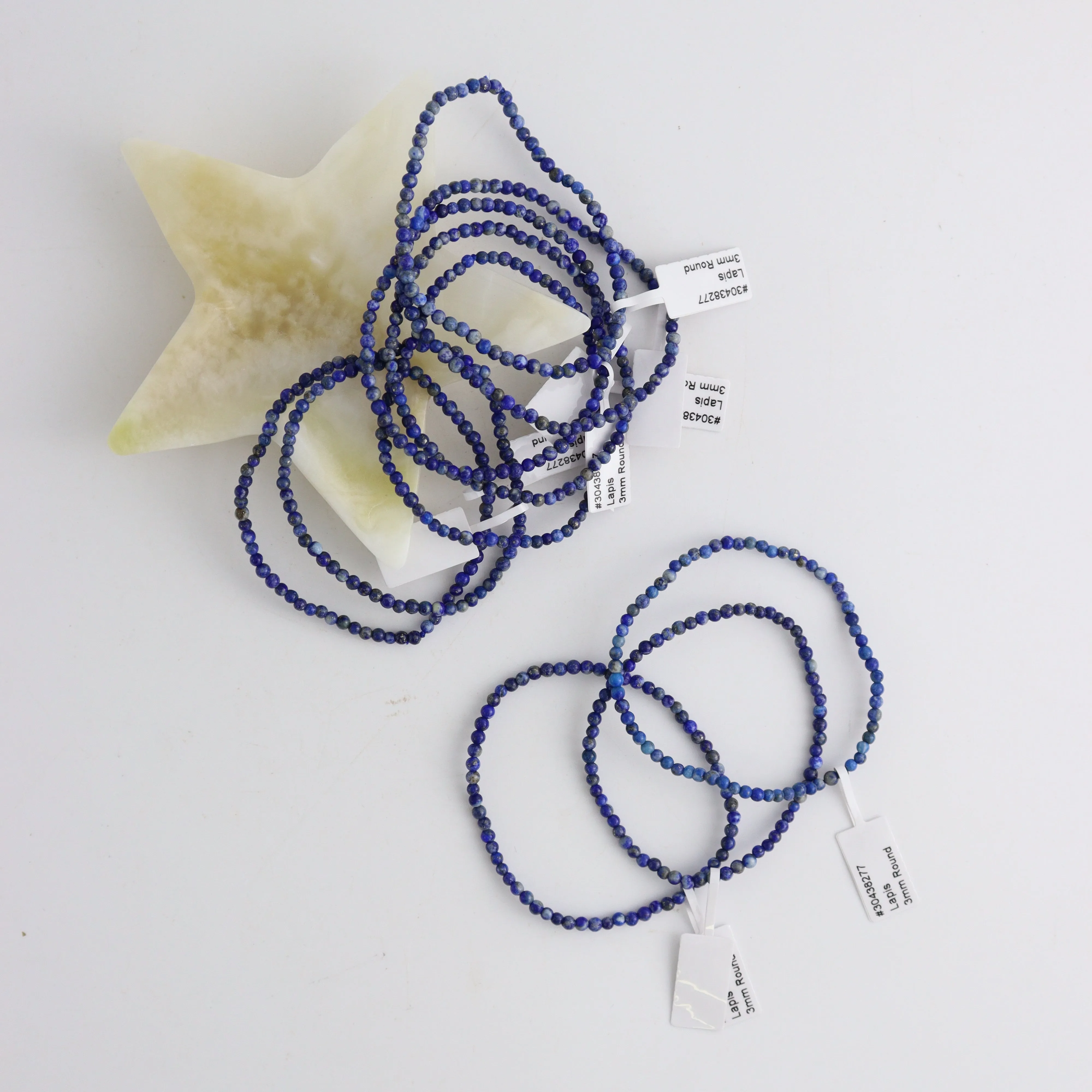 Lapis Bracelet 3mm Set of 10