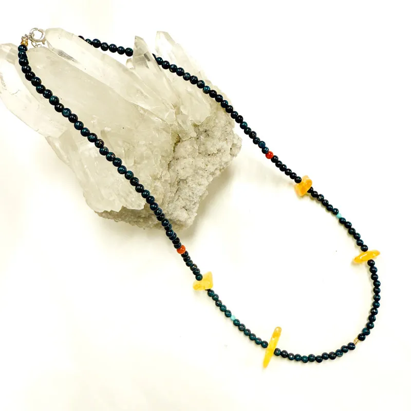 Lapis Lazuli Necklace (With Amber)