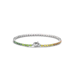 Milano Rainbow Pavé Bracelet - Silver - 2995MC