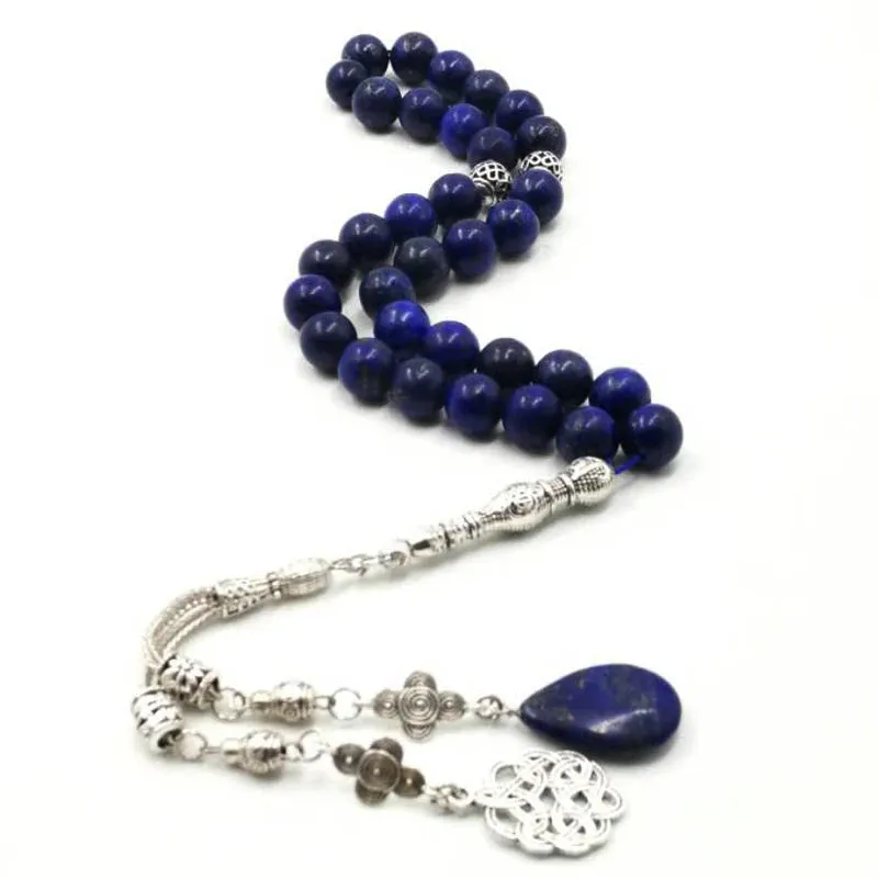 Natural Lapis lazuli Tasbih Muslim gemstone prayer beads men bracelet