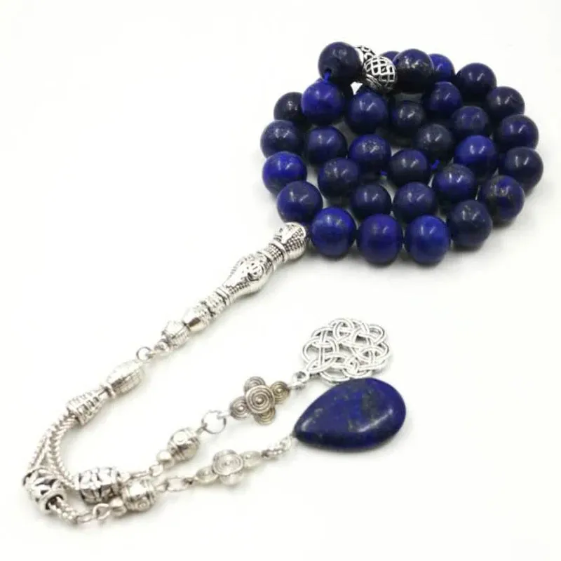 Natural Lapis lazuli Tasbih Muslim gemstone prayer beads men bracelet