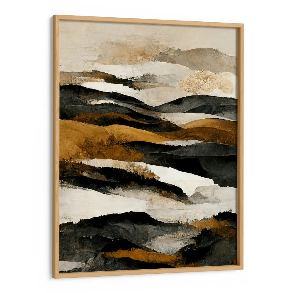Ochre And Beige Mountains Abstract Painting Landscape Art
