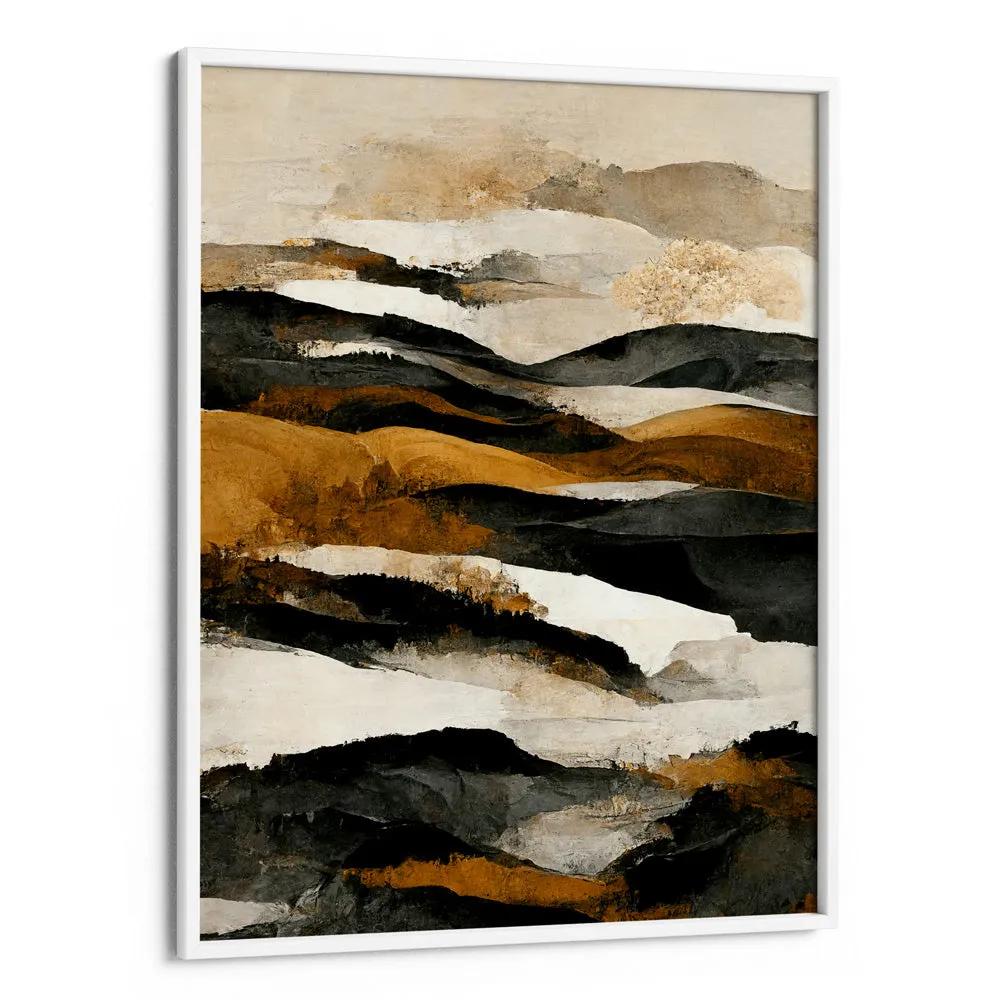 Ochre And Beige Mountains Abstract Painting Landscape Art