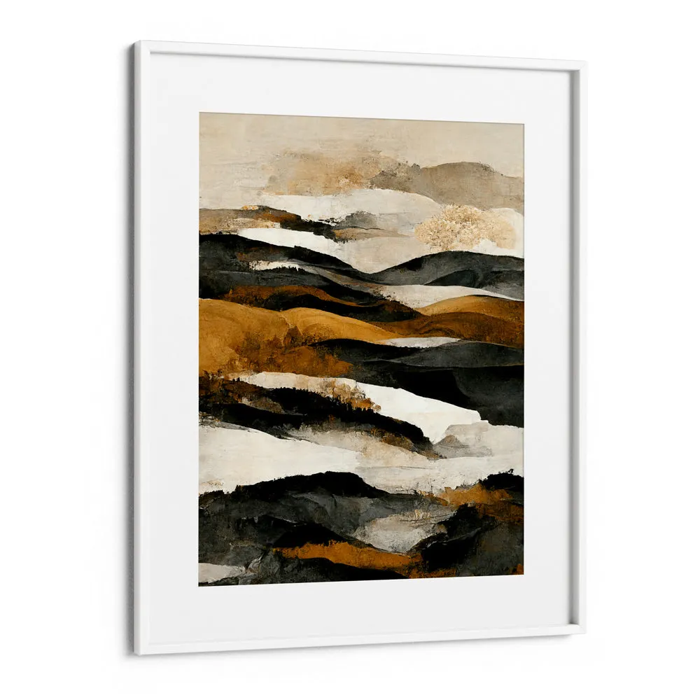 Ochre And Beige Mountains Abstract Painting Landscape Art