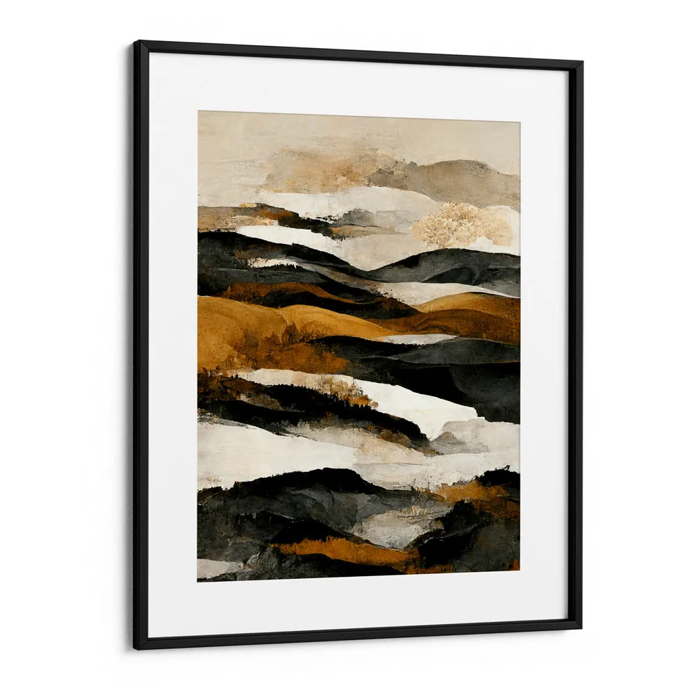 Ochre And Beige Mountains Abstract Painting Landscape Art