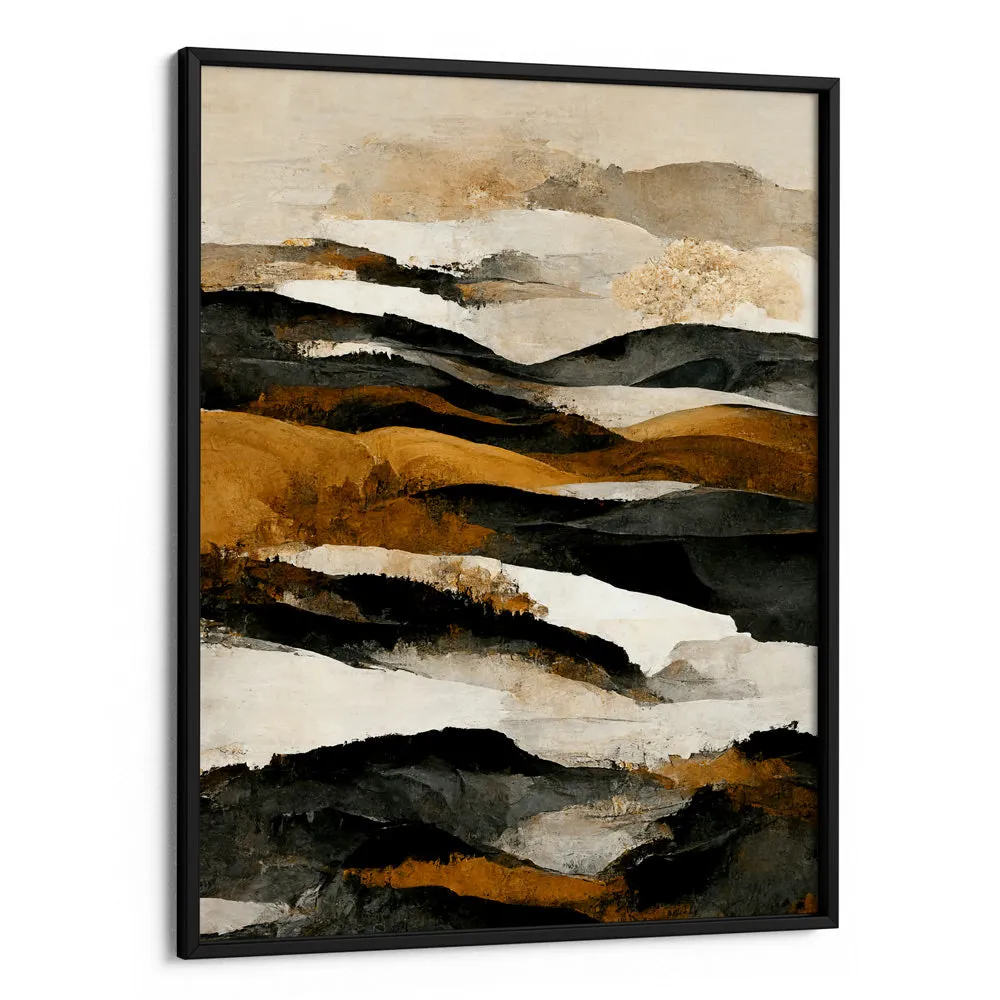 Ochre And Beige Mountains Abstract Painting Landscape Art