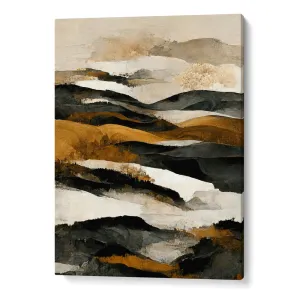 Ochre And Beige Mountains Abstract Painting Landscape Art