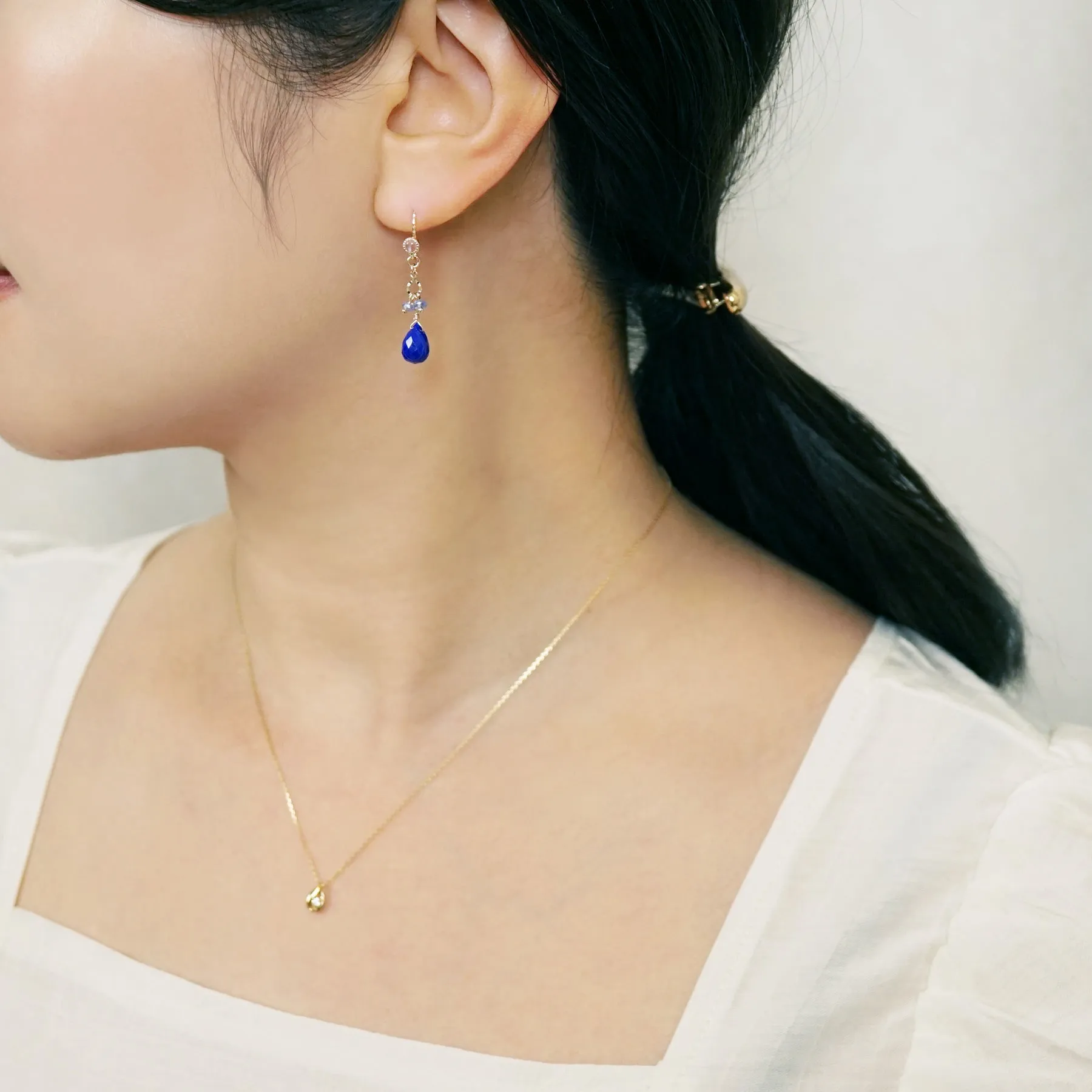 [Palette] 10K Lapis Lazuli Drop Charms (Yellow Gold)
