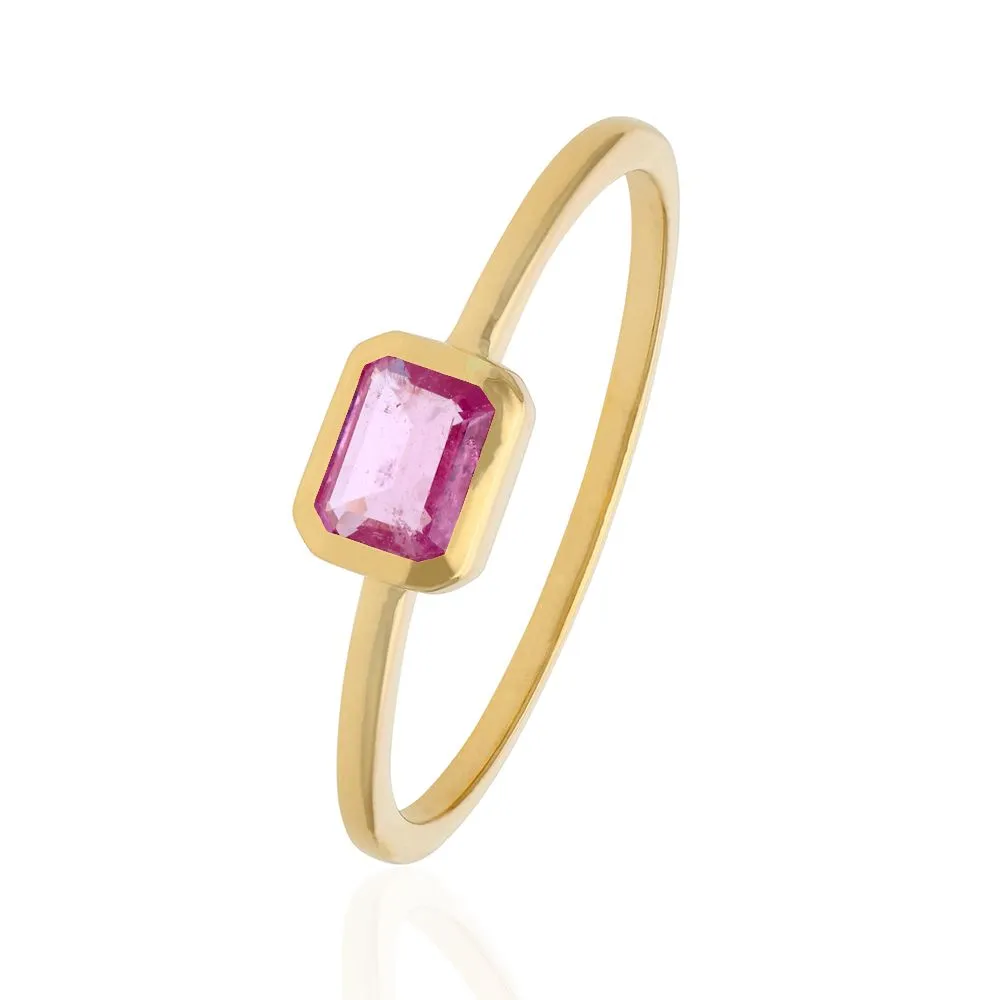 Pink Sapphire Octo Ring in US Size 5.5