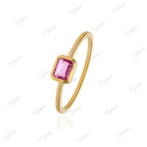 Pink Sapphire Octo Ring in US Size 5.5