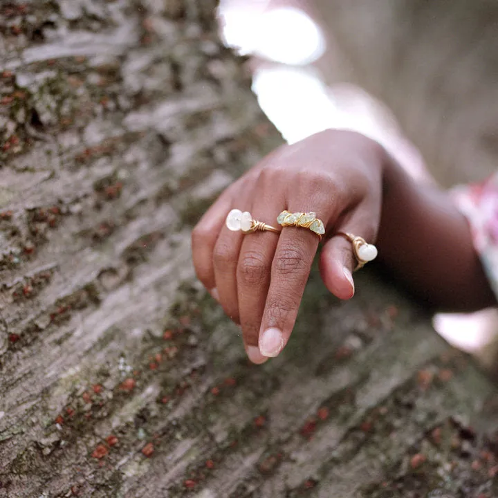 Stackable Wire Wrapped Ring | Aquamarine