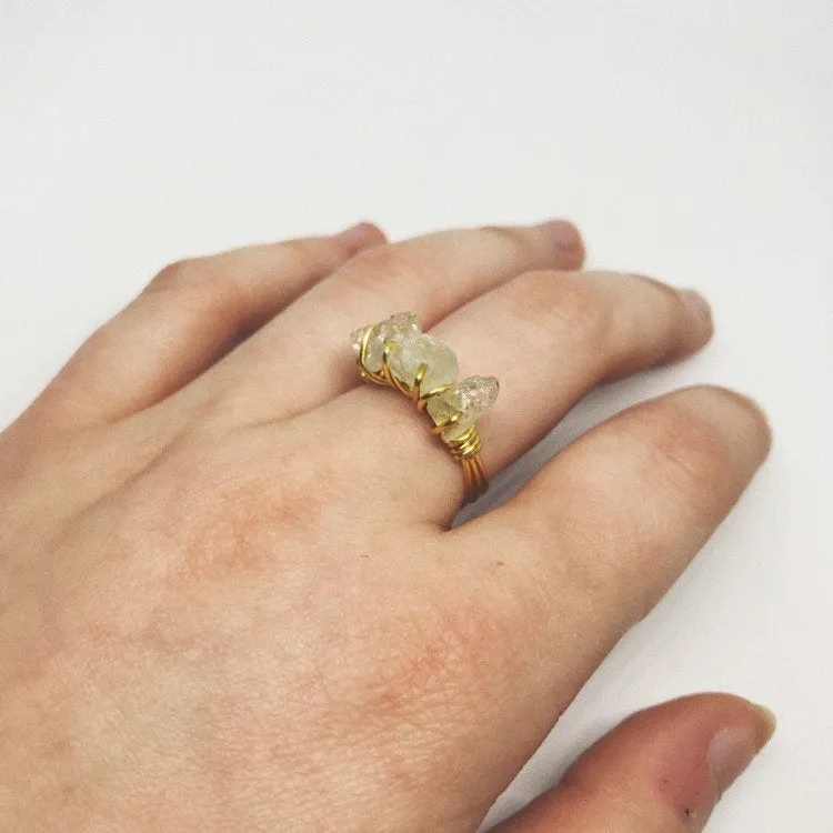 Stackable Wire Wrapped Ring | Aquamarine