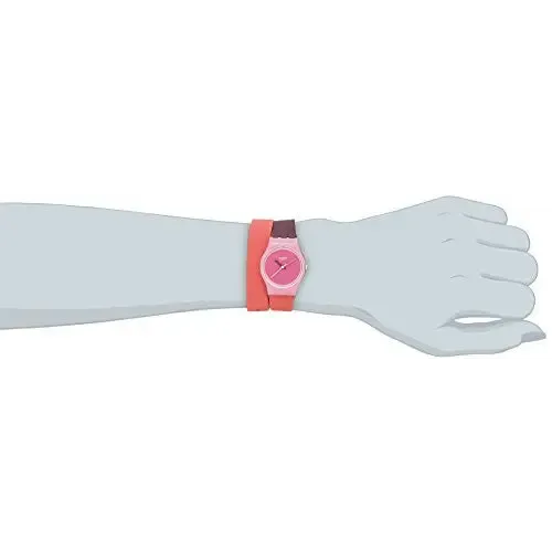 Swatch Fun In Pink Pink Dial Coral and Purple Silicone Ladies Watch LP137