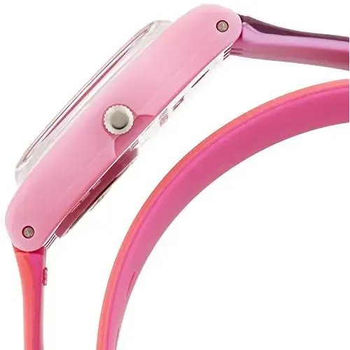 Swatch Fun In Pink Pink Dial Coral and Purple Silicone Ladies Watch LP137