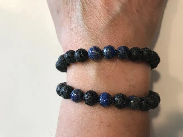 The Nirvana Corporation - Lava Bead Bracelet, Lapis Lazuli, Small
