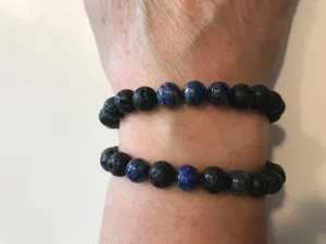 The Nirvana Corporation - Lava Bead Bracelet, Lapis Lazuli, Small