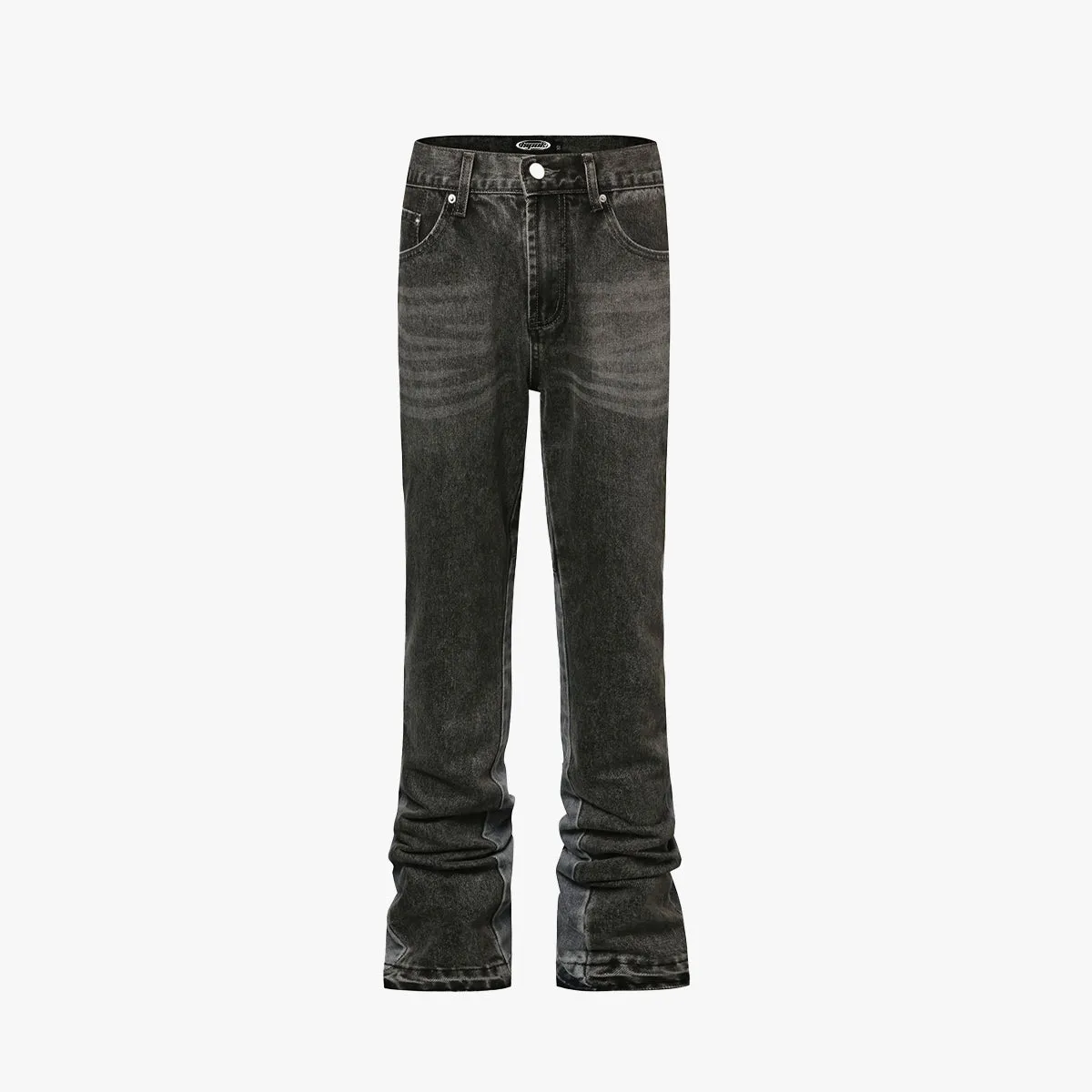 Washed Black Flare Denim
