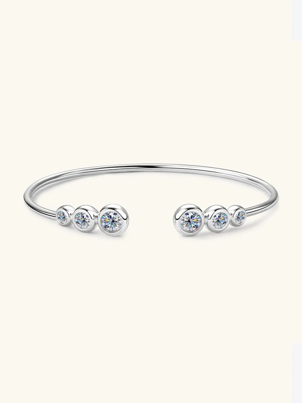 Women 1.8 Carat Moissanite 925 Sterling Silver Bracelet